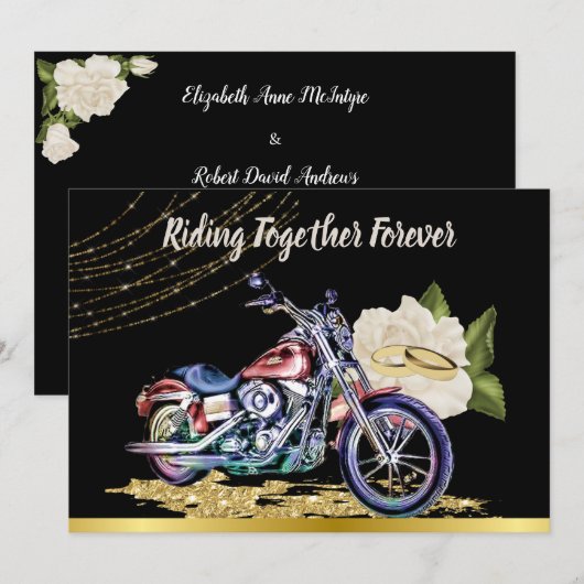 Biker Wedding Uitnodiging (Voorkant / Achterkant)