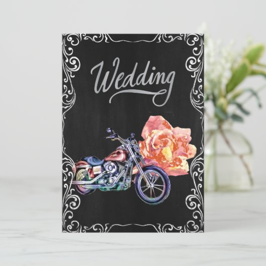 Biker Wedding Uitnodiging (Staand voorkant)