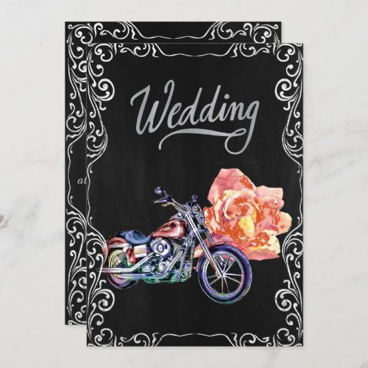 Biker Wedding Uitnodiging (Voorkant / Achterkant)
