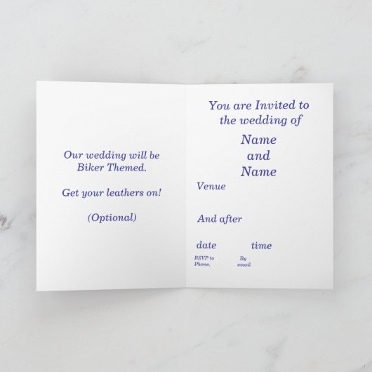 Biker Wedding Uitnodiging (Binnen)
