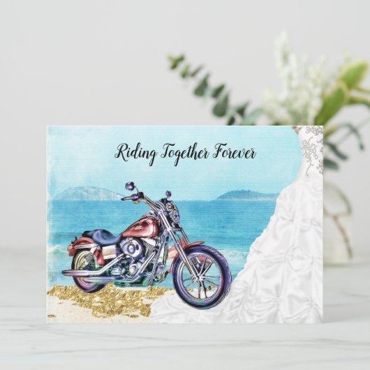 Biker Wedding Uitnodiging (Staand voorkant)