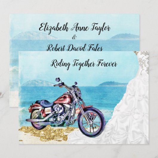 Biker Wedding Uitnodiging (Voorkant / Achterkant)