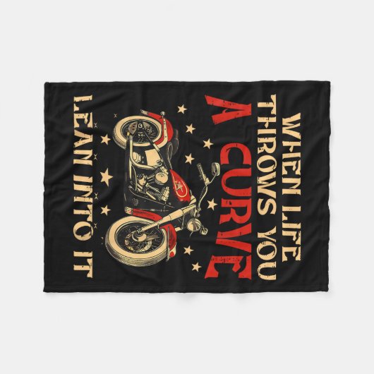 Biker When Life Throws You A Curve Motorcycle Men  Fleece Deken (Voorkant (Horizontaal))