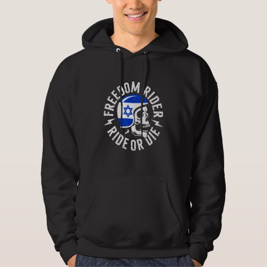 Biker with Israel flag Hoodie (Voorkant)