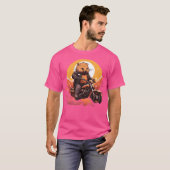 Biker Wombat Rijden Motorcycle T-shirt (Voorkant volledig)