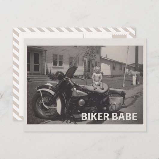 bikerbabe briefkaart (Voorkant / Achterkant)