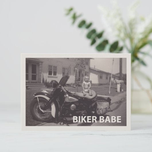 bikerbabe kaart (Staand voorkant)
