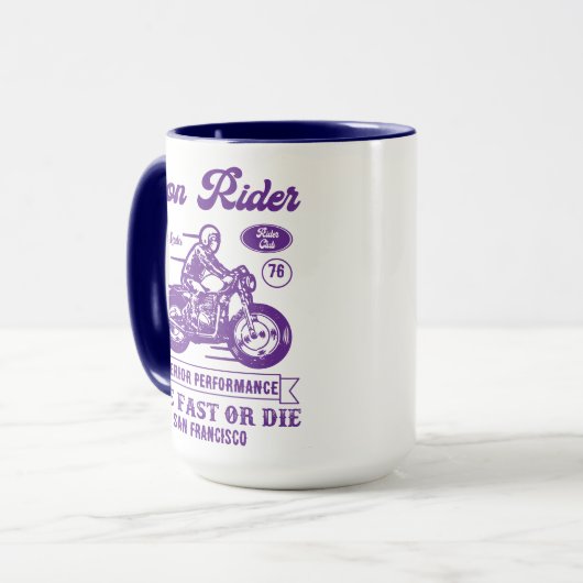 Bikerclub stijl Iron Rider Mok (Voorkant links)