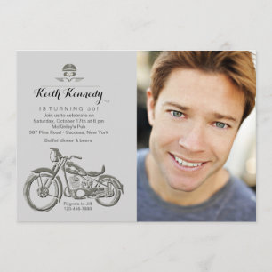 Biker's Birthday Foto Uitnodiging