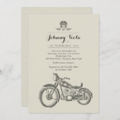 Biker's Birthday Uitnodiging (Voorkant / Achterkant)
