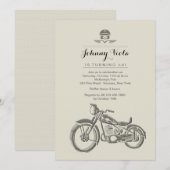Biker's Birthday Uitnodiging (Voorkant / Achterkant)