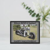 Bikers BOO, het is beter Happy Halloween briefkaar Briefkaart (Staand voorkant)