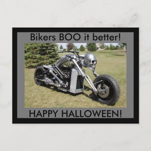 Bikers BOO, het is beter Happy Halloween briefkaar Briefkaart (Voorkant)