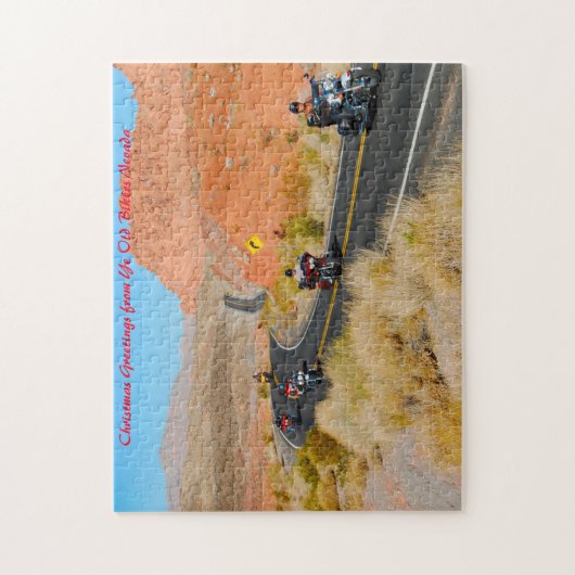 Bikers in Nevada. Kerstgroeten Legpuzzel (Verticaal)
