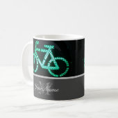 Bikers Monogram met groene fietslichten! Koffiemok (Voorkant links)