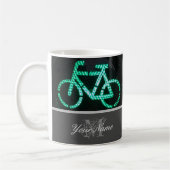 Bikers Monogram met groene fietslichten! Koffiemok (Links)