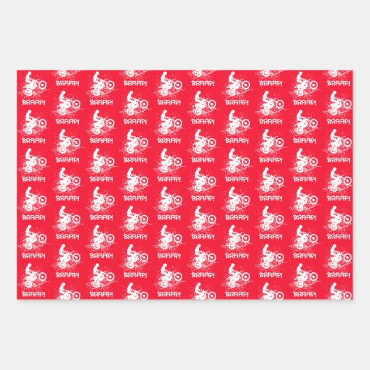 Bikers Motocross Dirt Bikers Mud Splats Pattern Inpakpapier Vel (Voorkant)