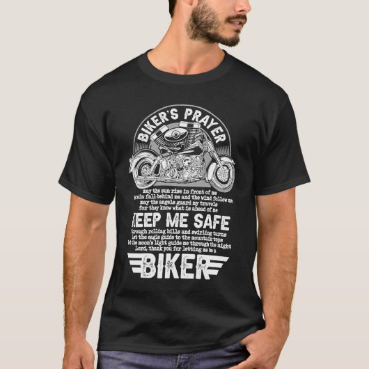Biker's Prayer   Motorcycle Riders Biker T-shirt (Voorkant)