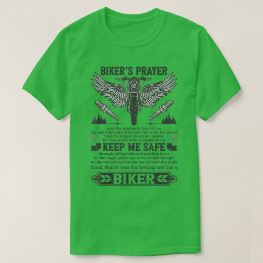 Bikers Prayer Shirt Biker Stuff Motorcycle Rider V (Design voorkant)