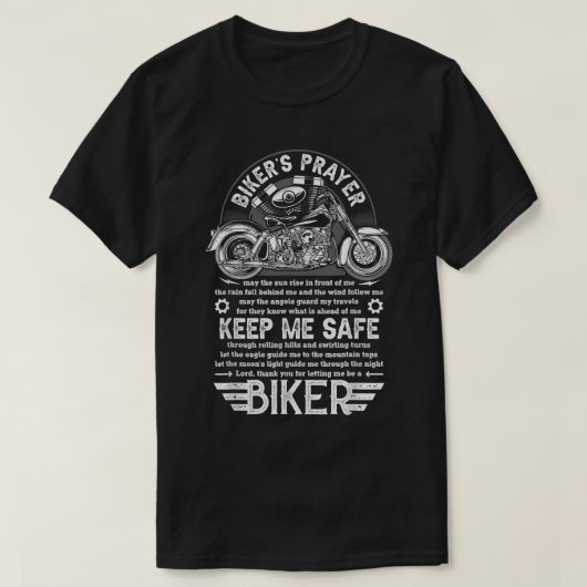 Biker's Prayer  Shirt Funny Biker Motorcycl (Design voorkant)