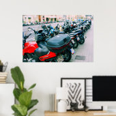 Bikers Row Barcelona, Poster Spanje (Thuiskantoor)