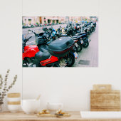 Bikers Row Barcelona, Spanje Poster (Keuken)