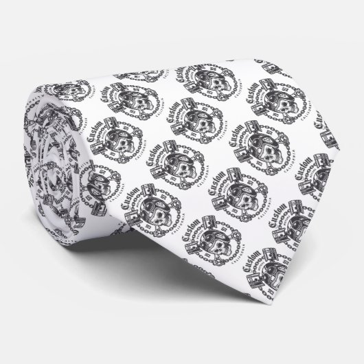 Bikers Skull Stropdas (Opgerold)