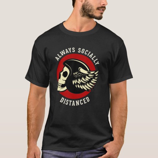 Biker's Social Distancing Kampioen T-shirt (Voorkant)