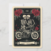 Bikers tot de dood Tarot bruiloft uitnodiging (Achterkant)