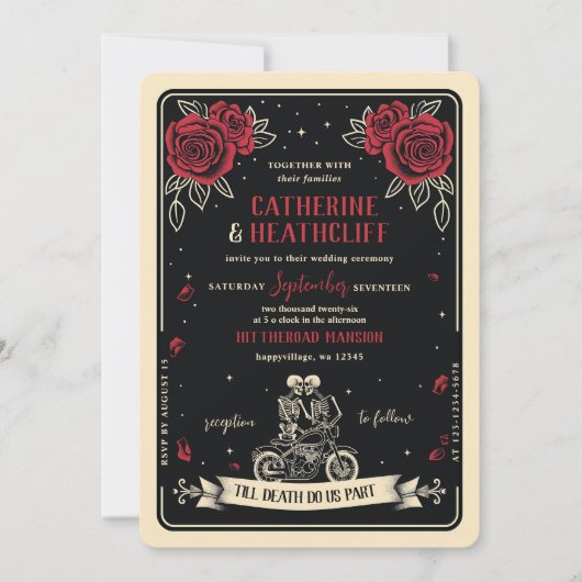 Bikers tot de dood Tarot bruiloft uitnodiging (Voorkant)