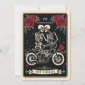 Bikers tot de dood Tarot bruiloft uitnodiging (Achterkant)