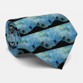 Bikers van bergen op heuvels stropdas (Opgerold)