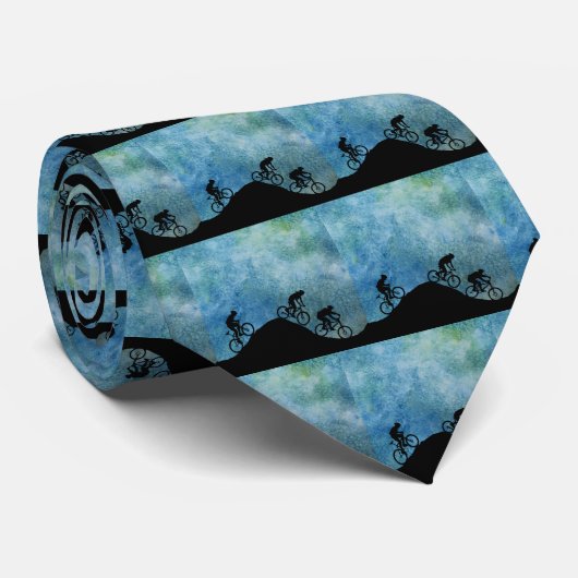Bikers van bergen op heuvels stropdas (Opgerold)