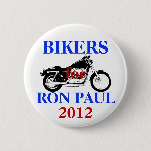 Bikers voor de knop Ron Paul Ronde Button 5,7 Cm (Voorkant)