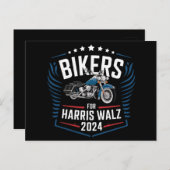 Bikers voor Harris Walz 2024 Harris Waltz 2024 Briefkaart (Voorkant / Achterkant)