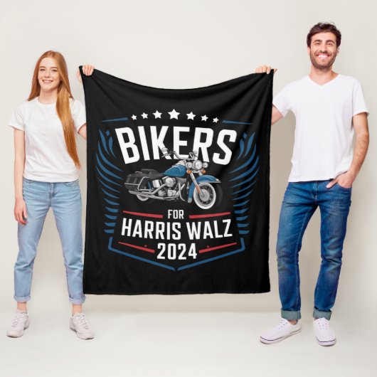 Bikers voor Harris Walz 2024 Harris Waltz 2024 Fleece Deken (In situ)
