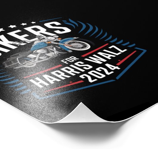 Bikers voor Harris Walz 2024 Harris Waltz 2024 Foto Afdruk (Hoek)