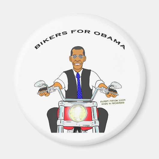 Bikers voor Obama Magneet (Voorkant)