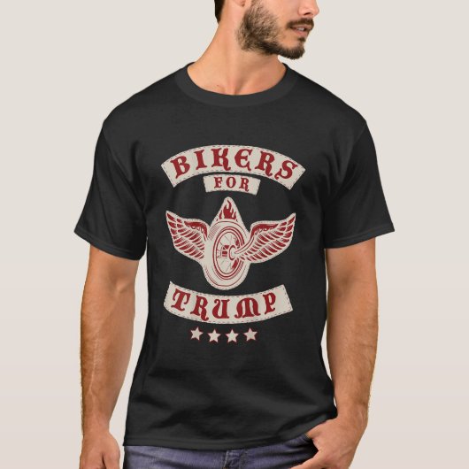 Bikers Voor Trump 2020 MC Design op Achterzijde T-shirt (Voorkant)