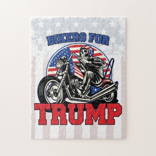 Bikers voor TRUMP-motorfiets voor patriottisch Pre Legpuzzel (Verticaal)