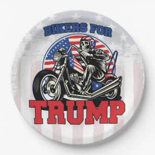 Bikers voor TRUMP-motorfiets voor patriottisch Pre Papieren Bordje