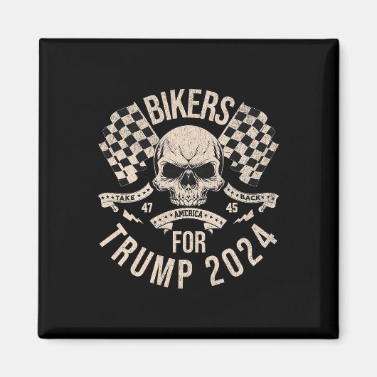 Bikers voor Trump Take America Back Election 2024 Magneet (Voorkant)