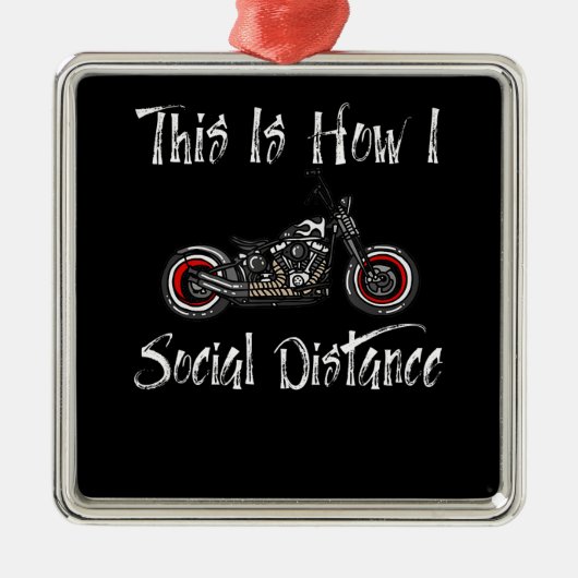 Bikerwielrennen op sociale afstand metalen ornament (Voorkant)