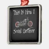 Bikerwielrennen op sociale afstand metalen ornament (Links)