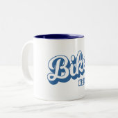 Bikes Hell Ja! Tweekleurige Koffiemok (Voorkant links)