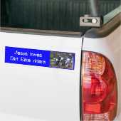 Bikes, Jezus houdt van Trail Bike riders Bumpersticker (Op Truck)