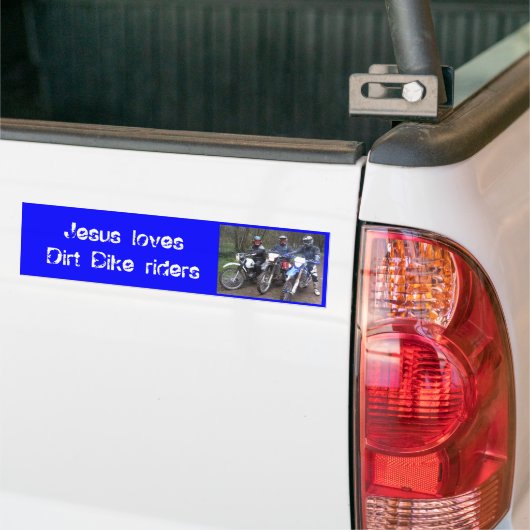 Bikes, Jezus houdt van Trail Bike riders Bumpersticker (Op Truck)