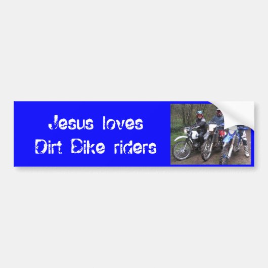 Bikes, Jezus houdt van Trail Bike riders Bumpersticker (Voorkant)