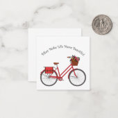 Bikes maken het leven mooier dan het is - Red Bike Notitiekaartje (Voorkant / Achterkant in situ)