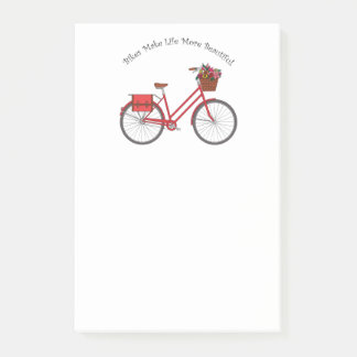 Bikes maken het leven mooier dan het is - Red Bike Post-it® Notes